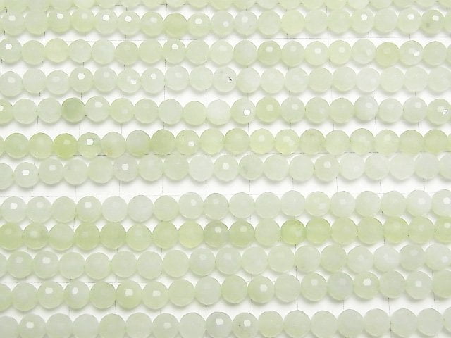 [Video] High Quality! New Jade AAA- 128Faceted Round 6mm 1strand beads (aprx.15inch/37cm)