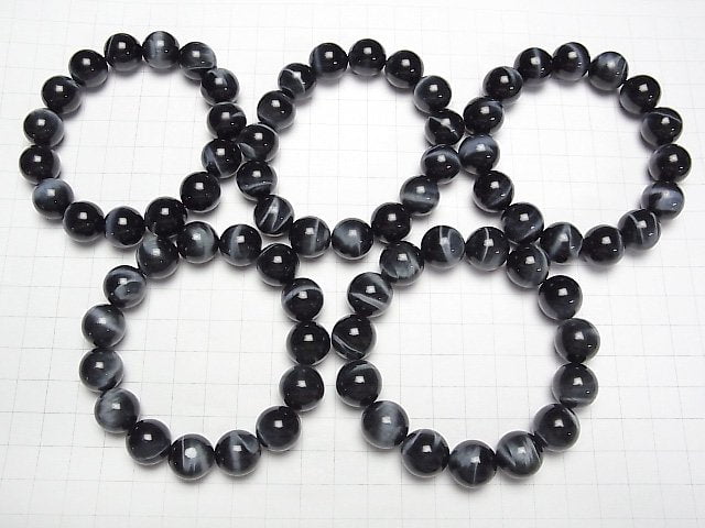 [Video]Top Quality Natural color Blue Tiger's Eye AAA Round 14mm Bracelet