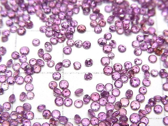 [Video]High Quality Rhodolite Garnet AAA Loose Stone Round Faceted 1-2mm 10pcs