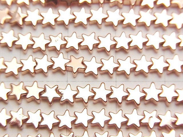 [Video] Hematite Star 4x4mm Pink Gold Coating 1strand beads (aprx.15inch/37cm)