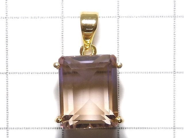 [Video][One of a kind] High Quality Ametrine AAA Faceted Pendant 18KGP NO.1
