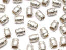 Karen Silver Rondelle (Tube) 3.5x3x3mm White Silver 10pcs