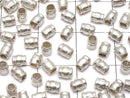 Karen Silver Rondelle (Tube) 3.5x3x3mm White Silver 10pcs