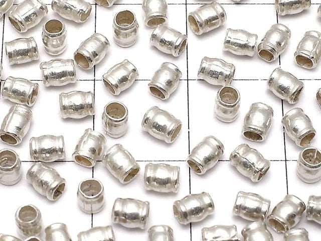 Karen Silver Rondelle (Tube) 3.5x3x3mm White Silver 10pcs