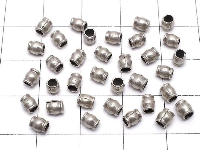 Karen Silver Patterned Rondelle 4x3.5x3.5mm 5pcs