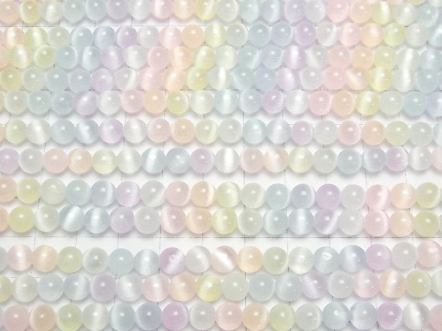 [Video] Selenite (Gypsum) Round 6mm [Multi color] 1strand beads (aprx.15inch/37cm)