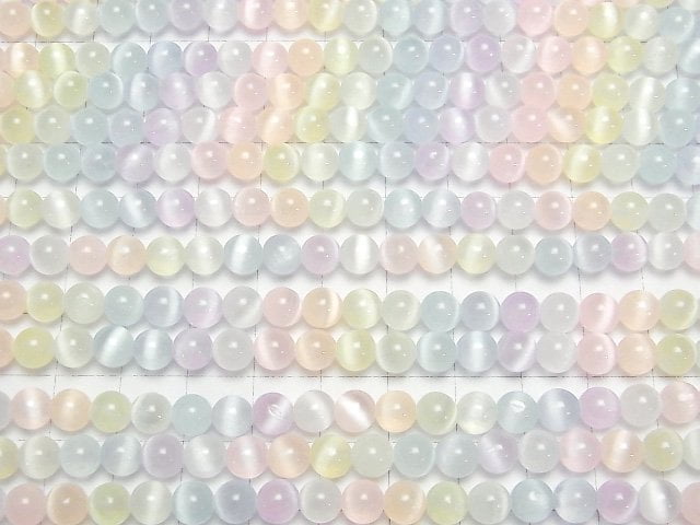 [Video] Selenite (Gypsum) Round 6mm [Multi color] 1strand beads (aprx.15inch/37cm)