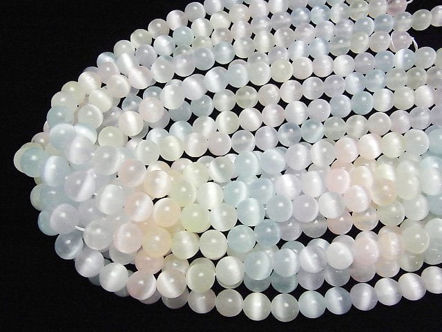 [Video] Selenite (Gypsum) Round 10mm [Multi color] half or 1strand beads (aprx.15inch/37cm)
