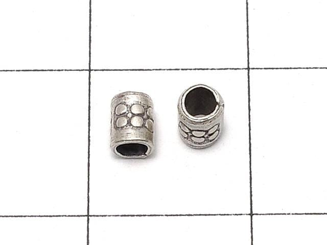 Karen 銀圖案圓珠 3.5x2.5x2.5mm 10顆