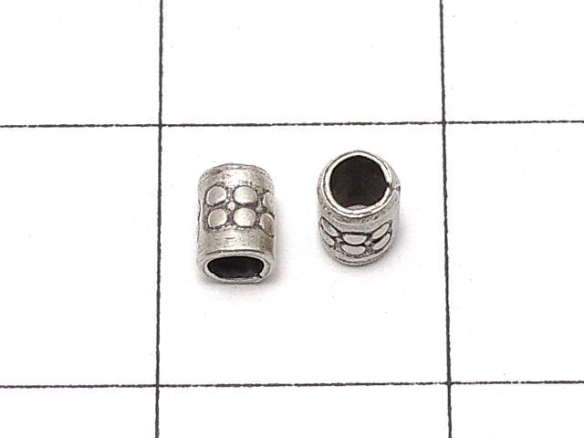 Karen Silver Patterned Roundel 3.5x2.5x2.5mm 10pcs