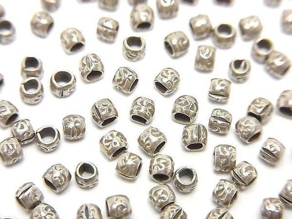 Karen Silver Patterned Rondelle 2.5x2.5x2.5mm 10pcs