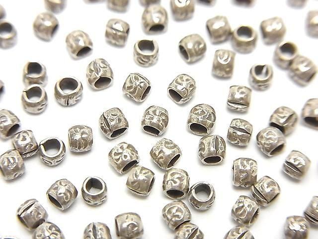 Karen Silver Patterned Rondelle 2.5x2.5x2.5mm 10pcs