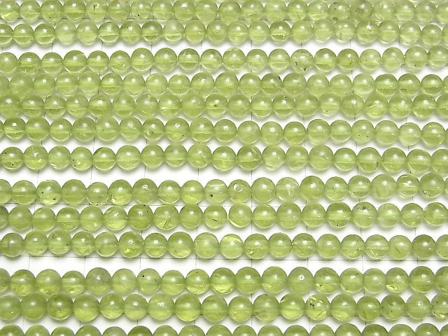 [Video]Peridot AA+ Round 4.5mm half or 1strand beads (aprx.15inch/37cm)