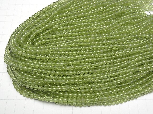 [Video]Peridot AA+ Round 4.5mm half or 1strand beads (aprx.15inch/37cm)