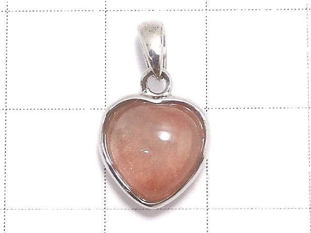 [Video][One of a kind] Natural Strawberry Quartz AAA- Heart Pendant Silver925 NO.3