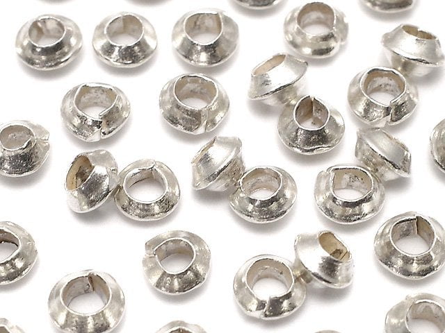 Karen Silver Roundel 4x4x2mm White Silver 10pcs