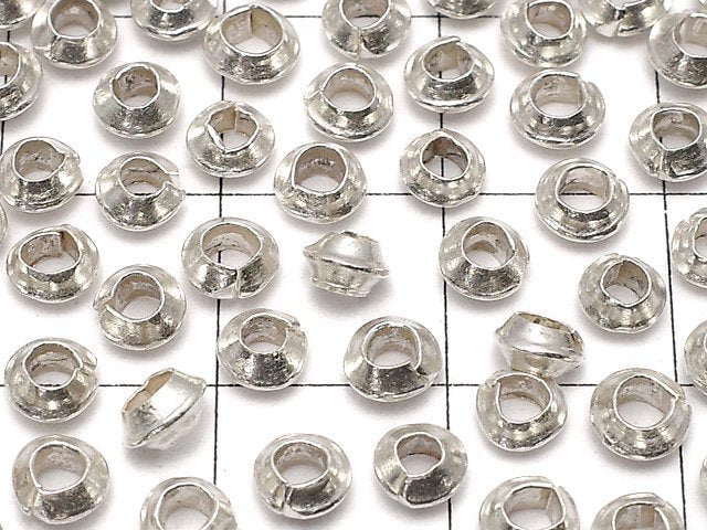 Karen Silver Roundel 4x4x2mm White Silver 10pcs