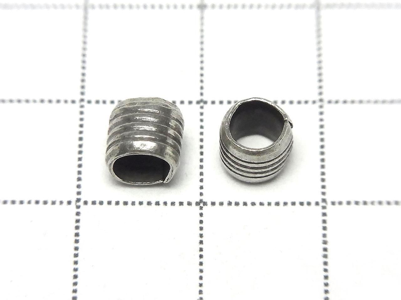 Karen Silver Patterned Rondelle 6x6x5.5mm 1pc