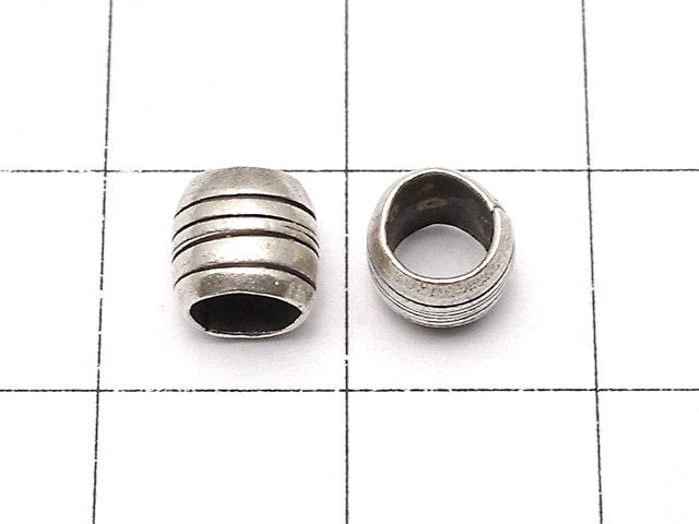 Karen Silver Patterned Roundel 6x6x6mm 2pcs