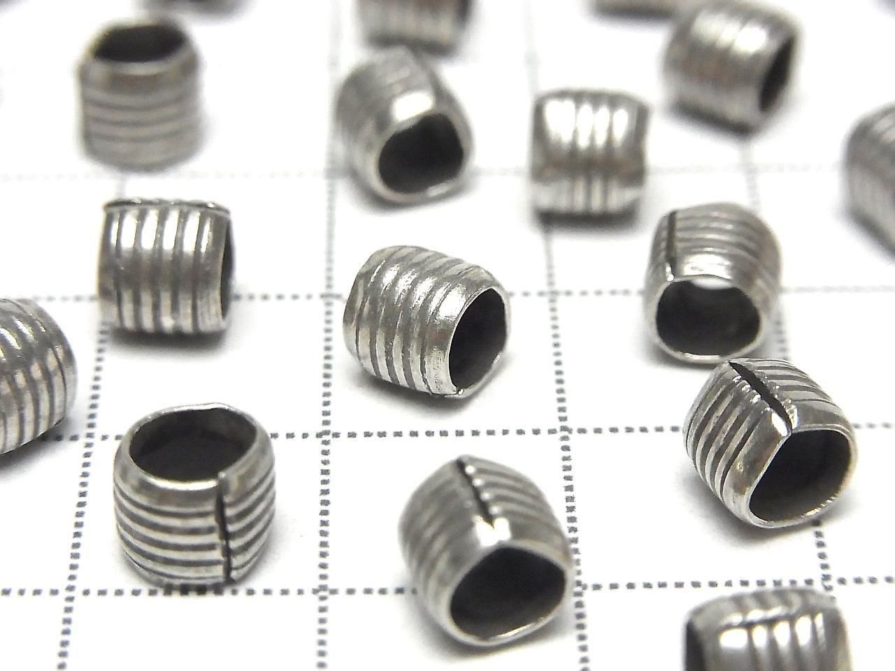 Karen Silver Patterned Rondelle 6x6x5.5mm 1pc