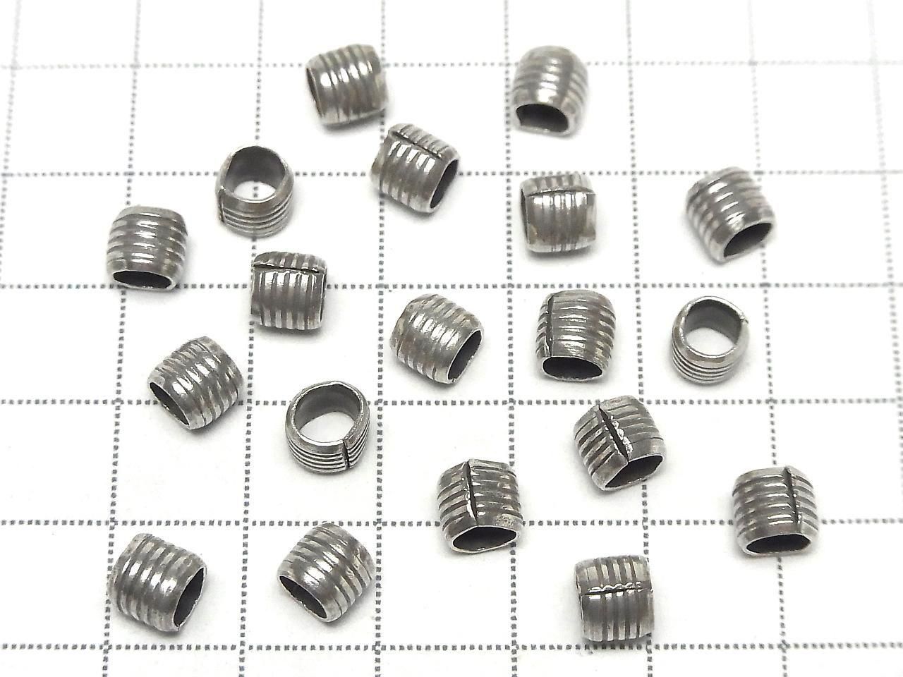 Karen Silver Patterned Rondelle 6x6x5.5mm 1pc