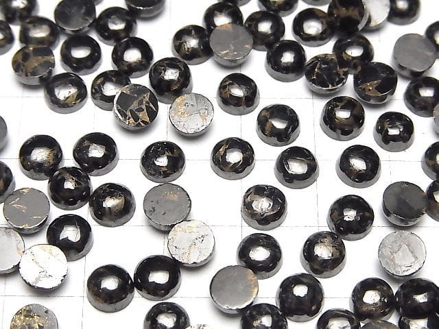 [Video]Copper Obsidian AAA Round Cabochon 6x6mm 5pcs