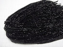 [Video] High Quality! Black Tourmaline AAA- Faceted Button Rondelle 4x4x2.5mm 1strand beads (aprx.15inch/37cm)
