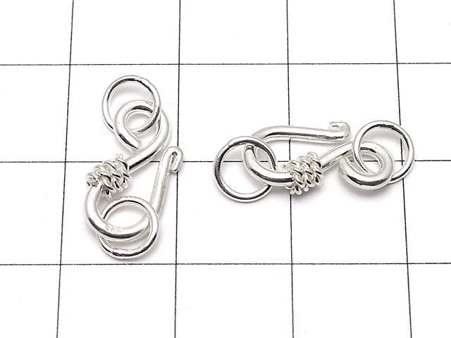 Silver925 U Hook with Jump Ring 14.5x7mm White Silver 1pc