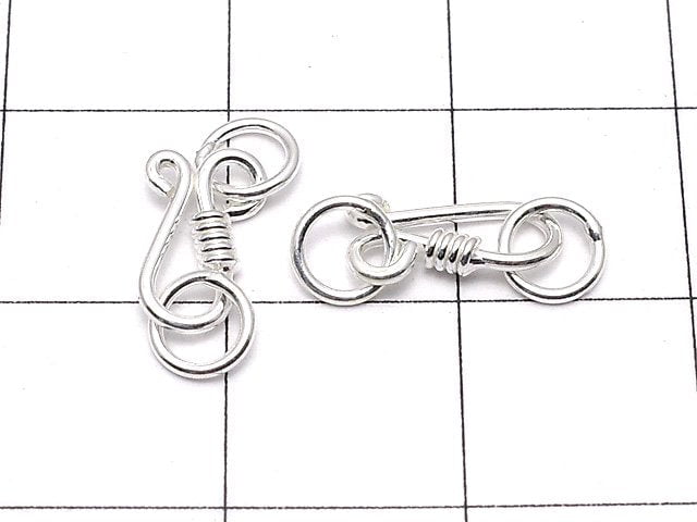 Silver925 U Hook with Jump Ring 9.5x4mm White Silver 2pcs