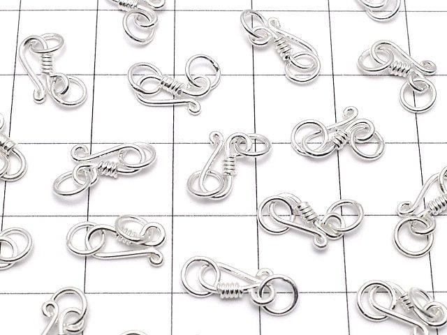 Silver925 U Hook with Jump Ring 9.5x4mm White Silver 2pcs