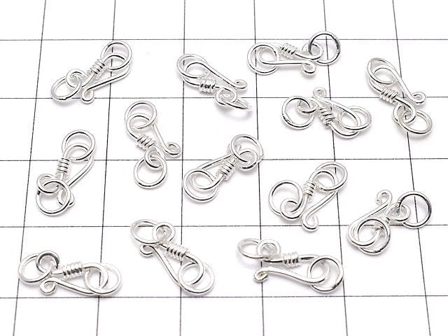 Silver925 U Hook with Jump Ring 9.5x4mm White Silver 2pcs