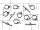 Silver925  Twist  Toggle  Oxidized Finish  1pair