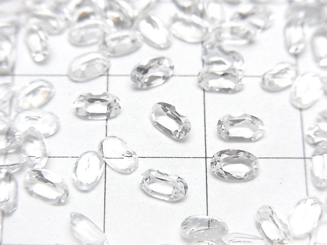 [Video]High Quality White Topaz AAA Loose stone Oval Faceted 5x3mm 10pcs