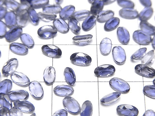 [Video]High Quality Iolite AAA Loose stone Oval Faceted 5x3mm 10pcs