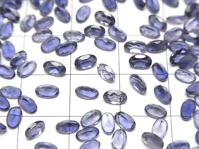 [Video]High Quality Iolite AAA Loose stone Oval Faceted 5x3mm 10pcs