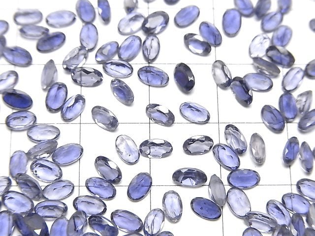 [Video]High Quality Iolite AAA Loose stone Oval Faceted 5x3mm 10pcs