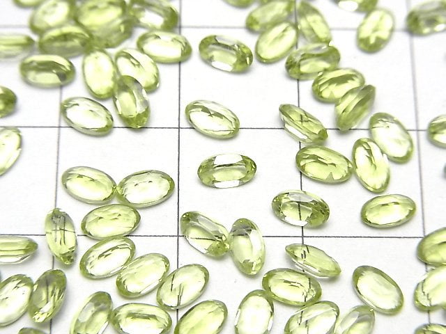 [Video]High Quality Peridot AAA Loose stone Oval Faceted 5x3mm 10pcs