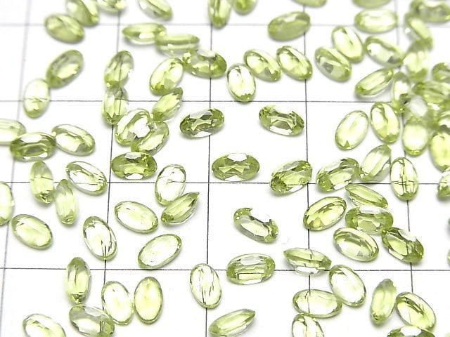 [Video]High Quality Peridot AAA Loose stone Oval Faceted 5x3mm 10pcs