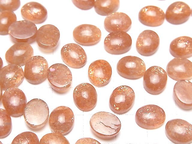 [Video]High Quality Sunstone AAA- Oval Cabochon 10x8mm 3pcs