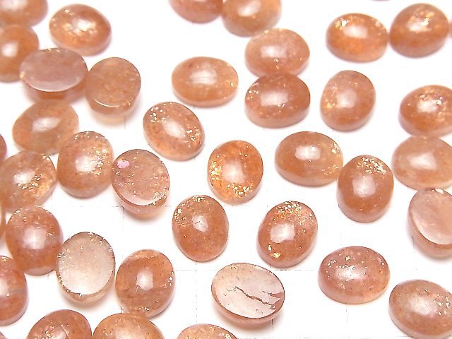 [Video]High Quality Sunstone AAA- Oval Cabochon 10x8mm 3pcs