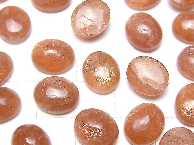 [Video]High Quality Sunstone AAA- Oval Cabochon 12x10mm 2pcs