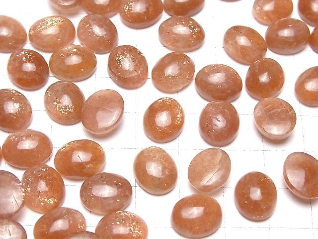 [Video]High Quality Sunstone AAA- Oval Cabochon 12x10mm 2pcs