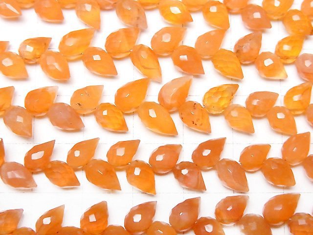 [Video]High Quality Carnelian AAA- Flower Bud Faceted Briolette 1strand beads (aprx.7inch/18cm)