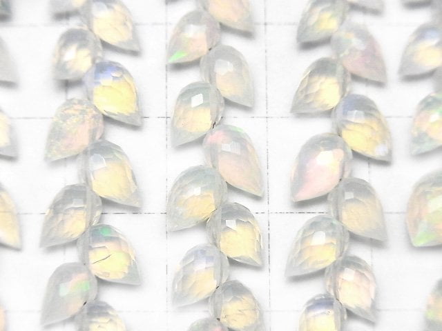 [Video]High Quality Ethiopian Opal AAA- Flower Bud Faceted Briolette 1strand beads (aprx.6inch/14cm)