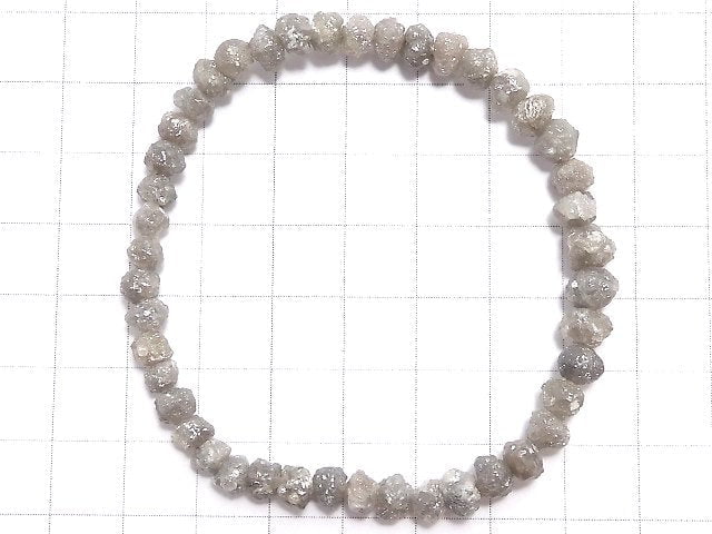 [Video] [One of a kind] [1mm hole] Gray Diamond Rough Nugget Bracelet NO.7