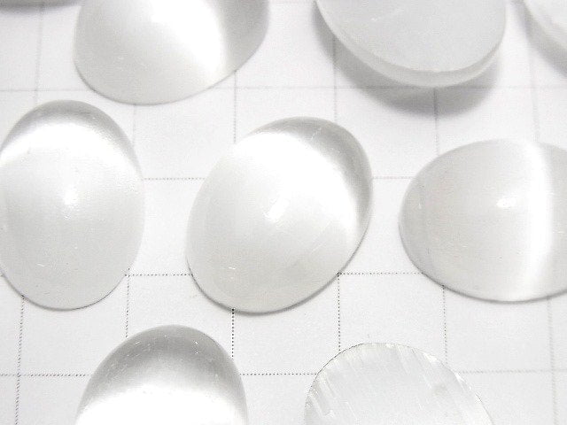 [Video]Selenite (Gypsum) Oval Cabochon 20x15mm 1pc