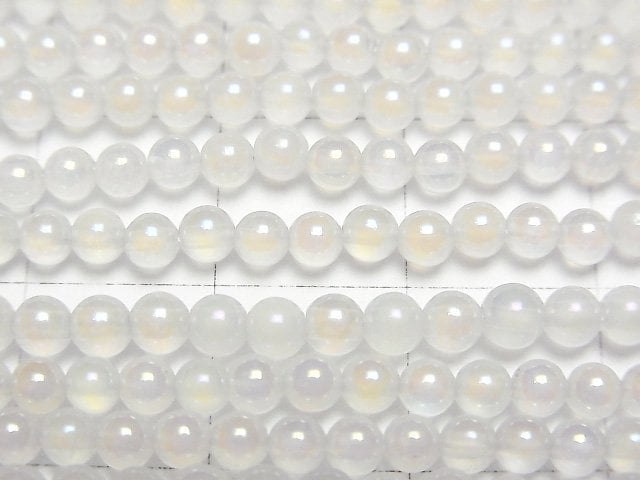 [Video] Flash, White Chalcedony Round 3mm 1strand beads (aprx.15inch/37cm)
