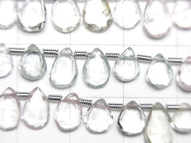 [Video]High Quality Beryl mix AA++ Pear shape Faceted Briolette half or 1strand beads (aprx.7inch/18cm)
