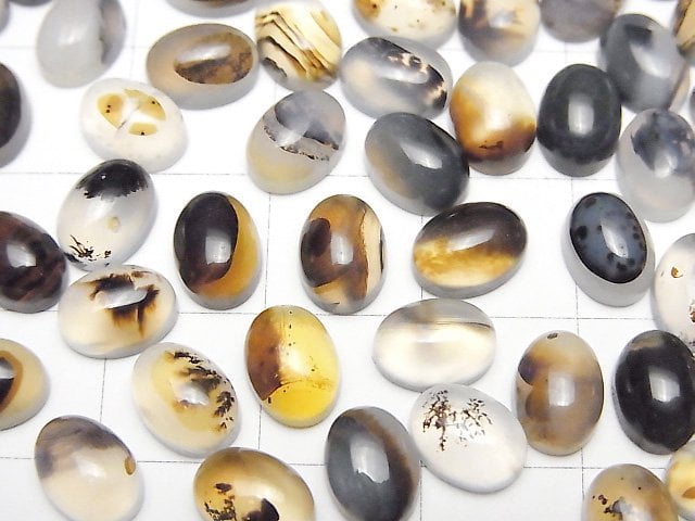 [Video]Montana Moss Agate AA++ Oval Cabochon 8x6mm 5pcs