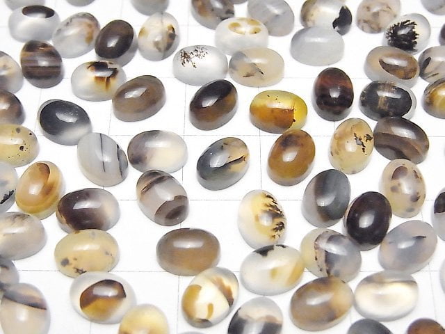 [Video]Montana Moss Agate AA++ Oval Cabochon 8x6mm 5pcs